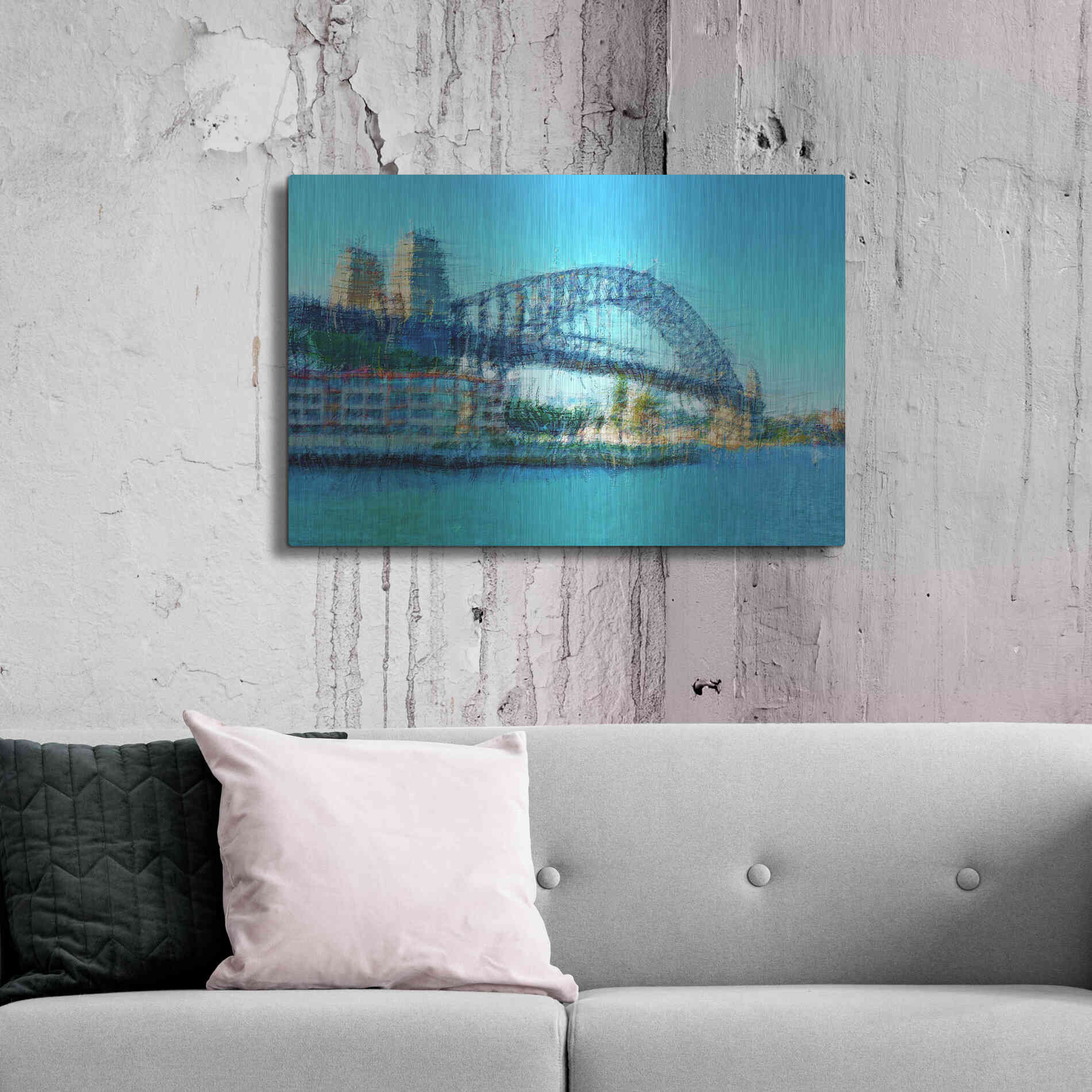 Luxe Metal Art 'Sydney Harbour Bridge' by David Manlove, Metal Wall Art,36x24