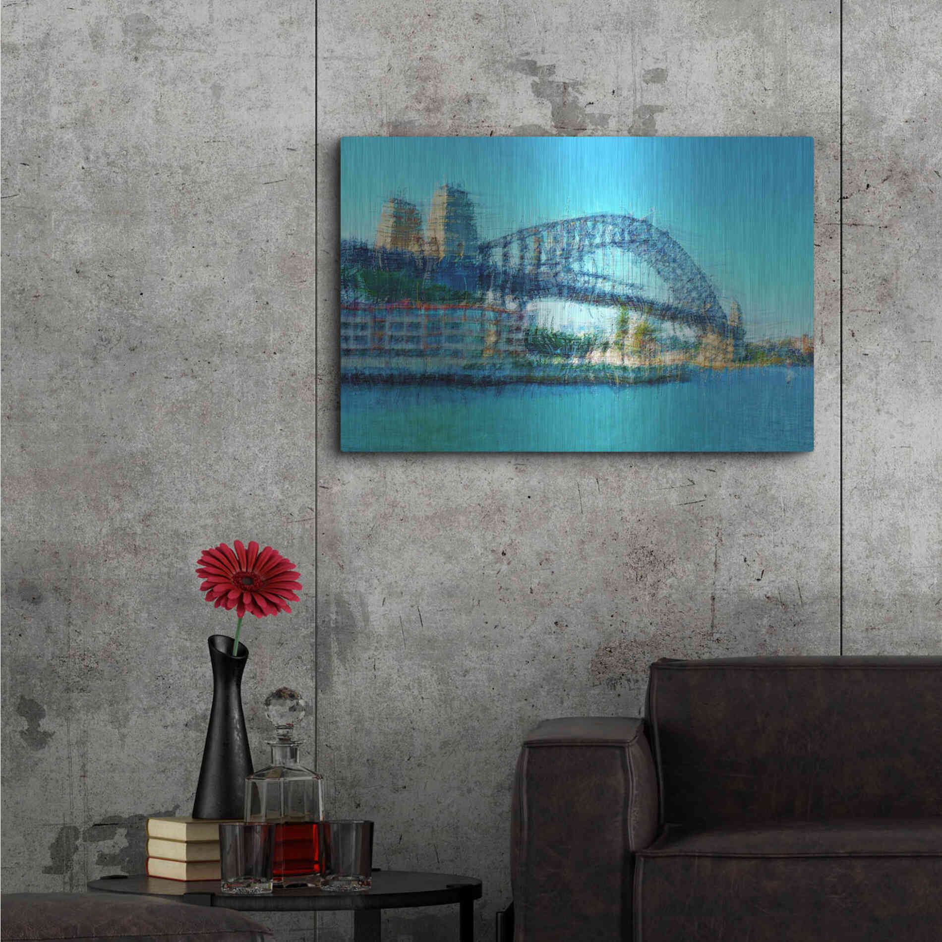 Luxe Metal Art 'Sydney Harbour Bridge' by David Manlove, Metal Wall Art,36x24