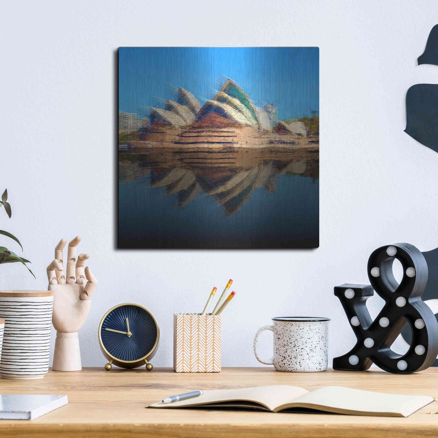 Luxe Metal Art 'Sydney Opera House' by David Manlove, Metal Wall Art,12x12