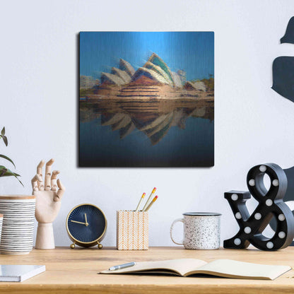 Luxe Metal Art 'Sydney Opera House' by David Manlove, Metal Wall Art,12x12