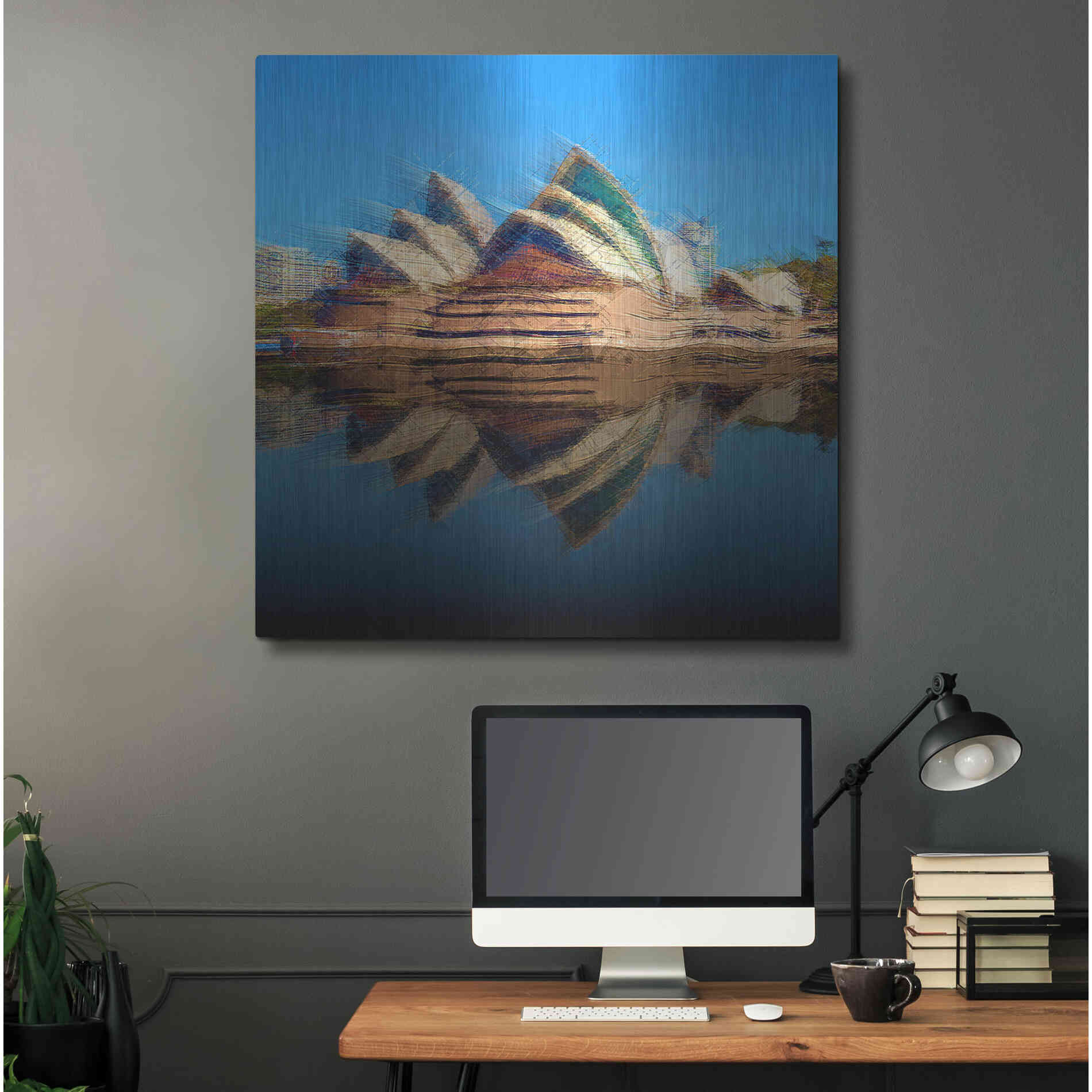 Luxe Metal Art 'Sydney Opera House' by David Manlove, Metal Wall Art,36x36