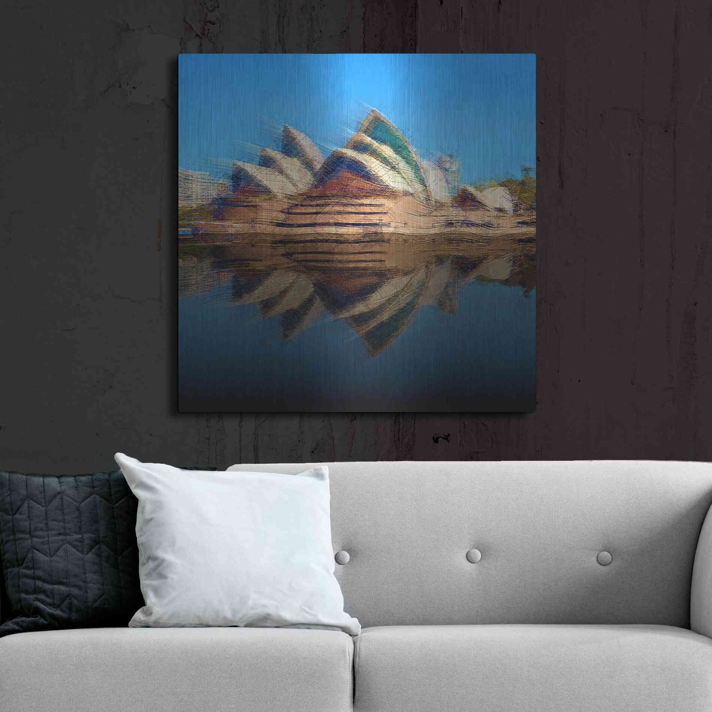 Luxe Metal Art 'Sydney Opera House' by David Manlove, Metal Wall Art,36x36