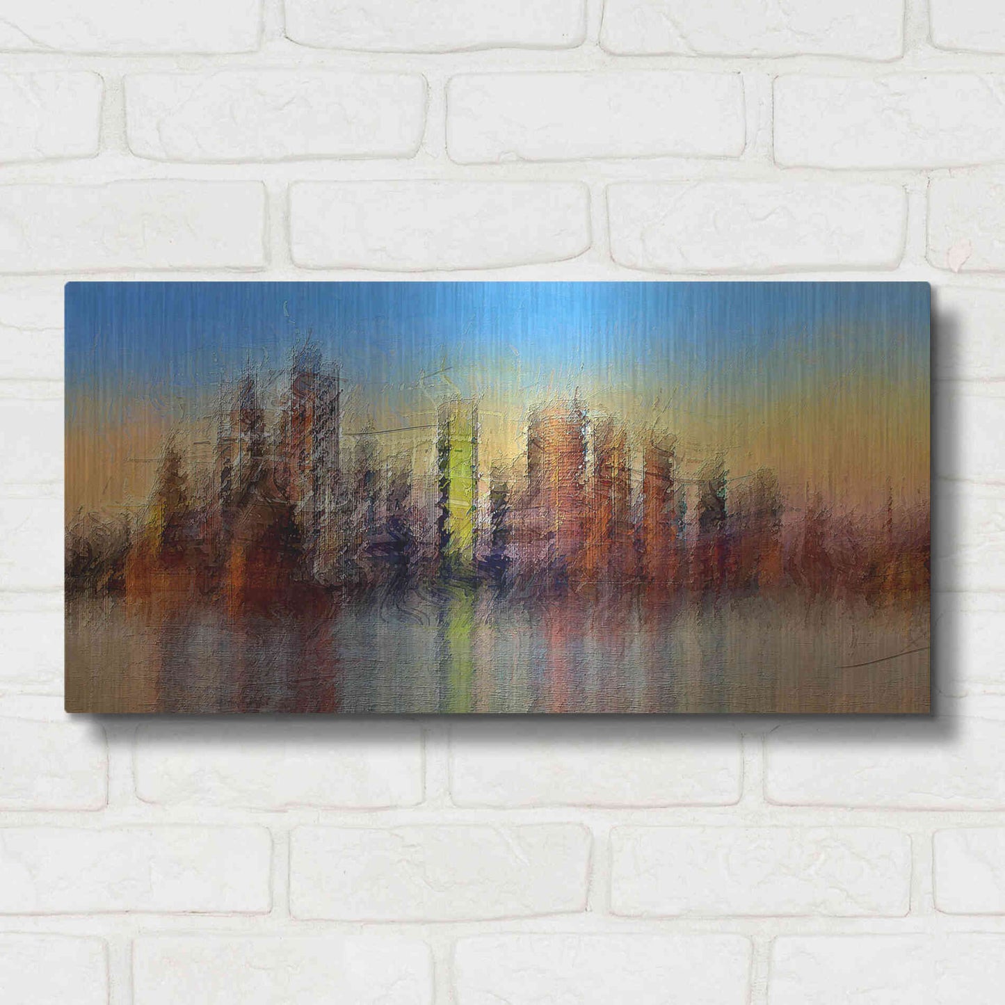 Luxe Metal Art 'Sydney' by David Manlove, Metal Wall Art,24x12