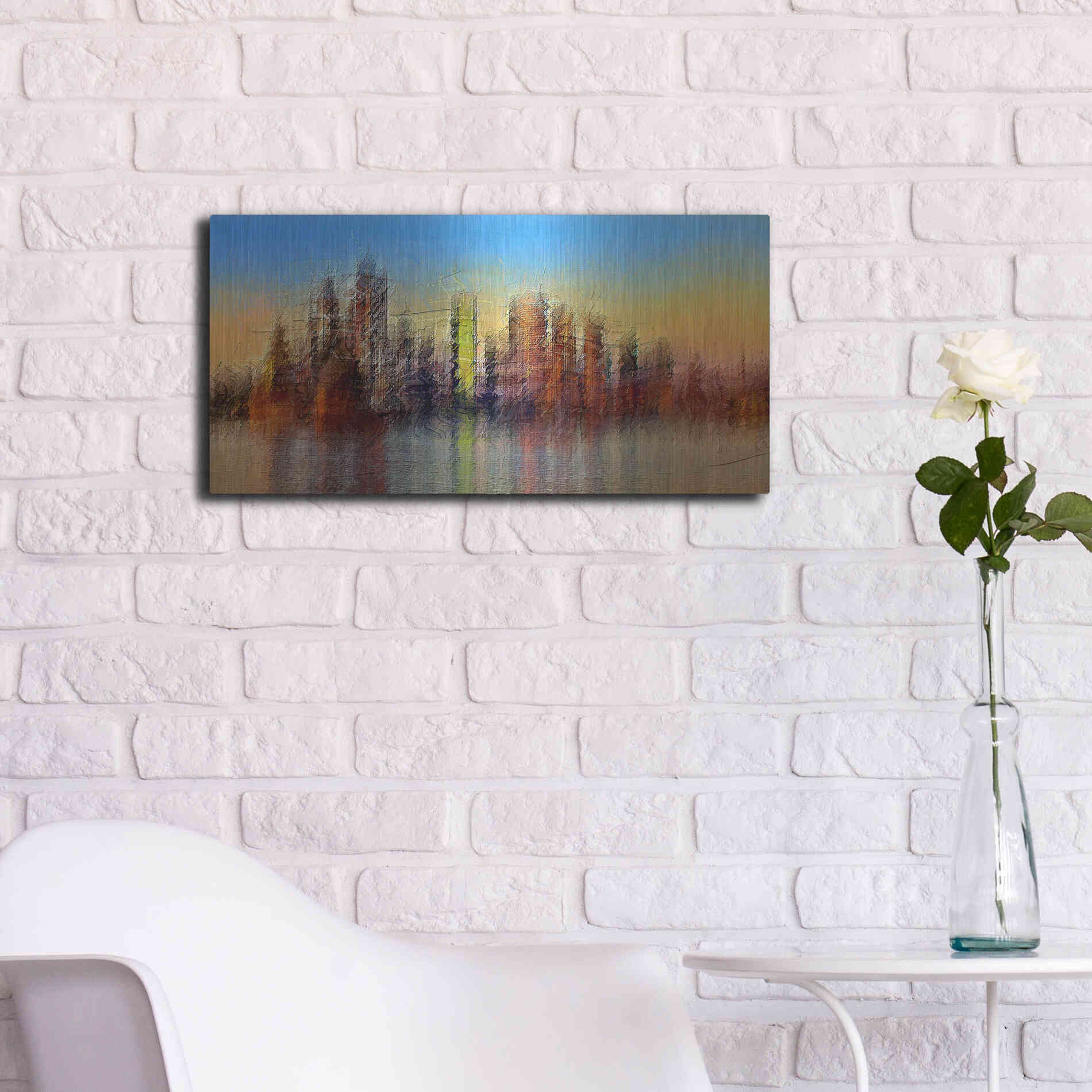 Luxe Metal Art 'Sydney' by David Manlove, Metal Wall Art,24x12