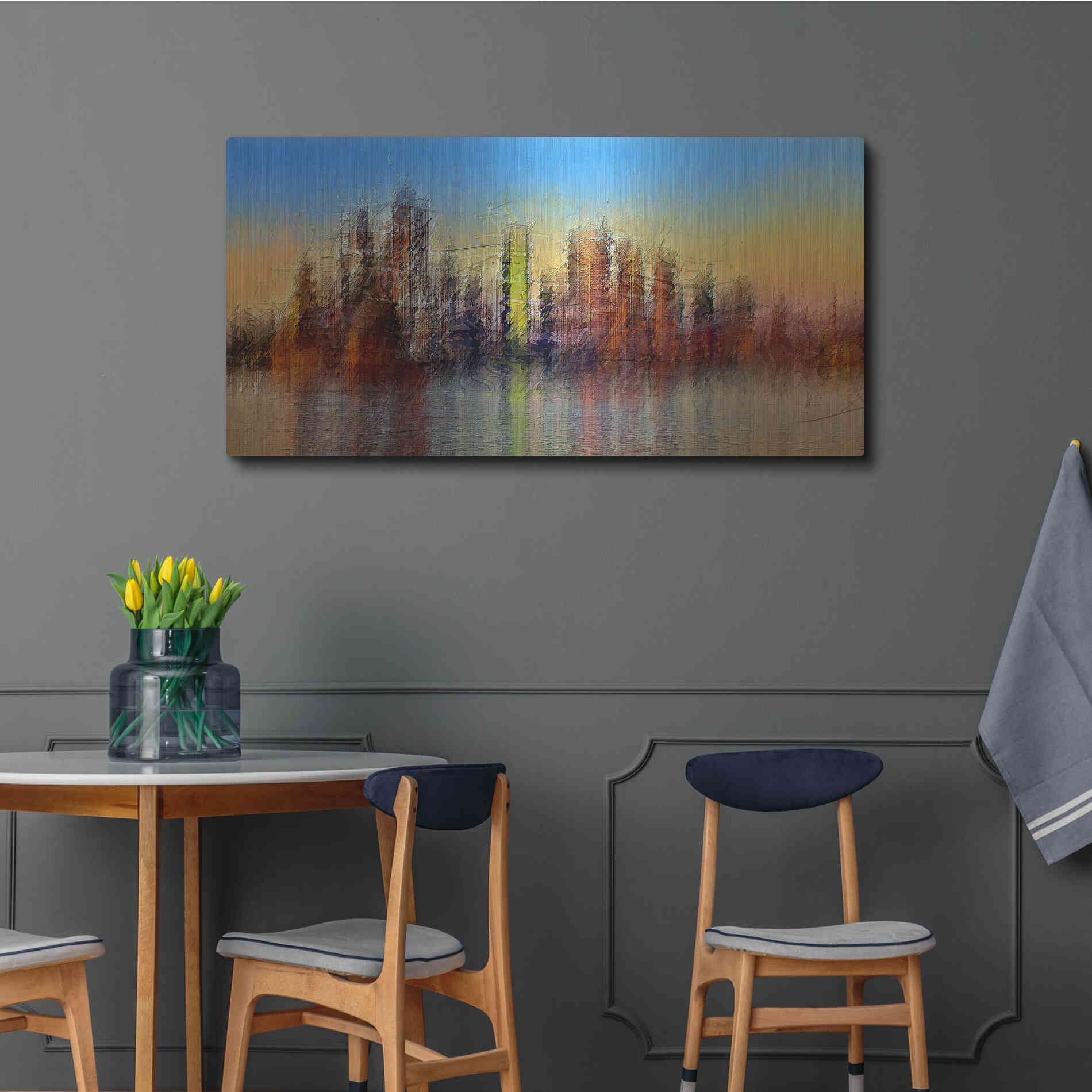 Luxe Metal Art 'Sydney' by David Manlove, Metal Wall Art,48x24