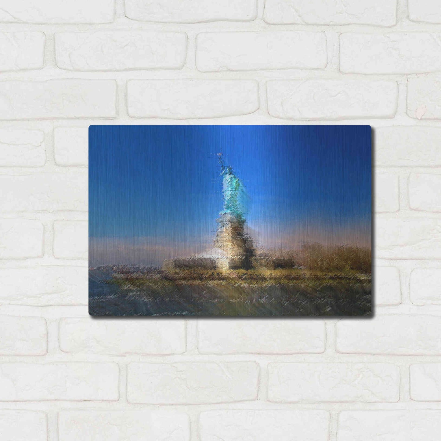 Luxe Metal Art 'Liberty A' by David Manlove, Metal Wall Art,16x12