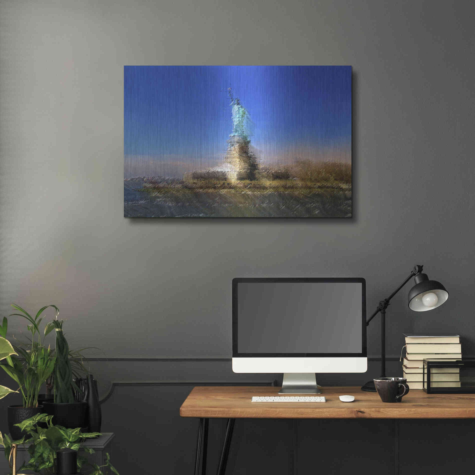 Luxe Metal Art 'Liberty A' by David Manlove, Metal Wall Art,36x24