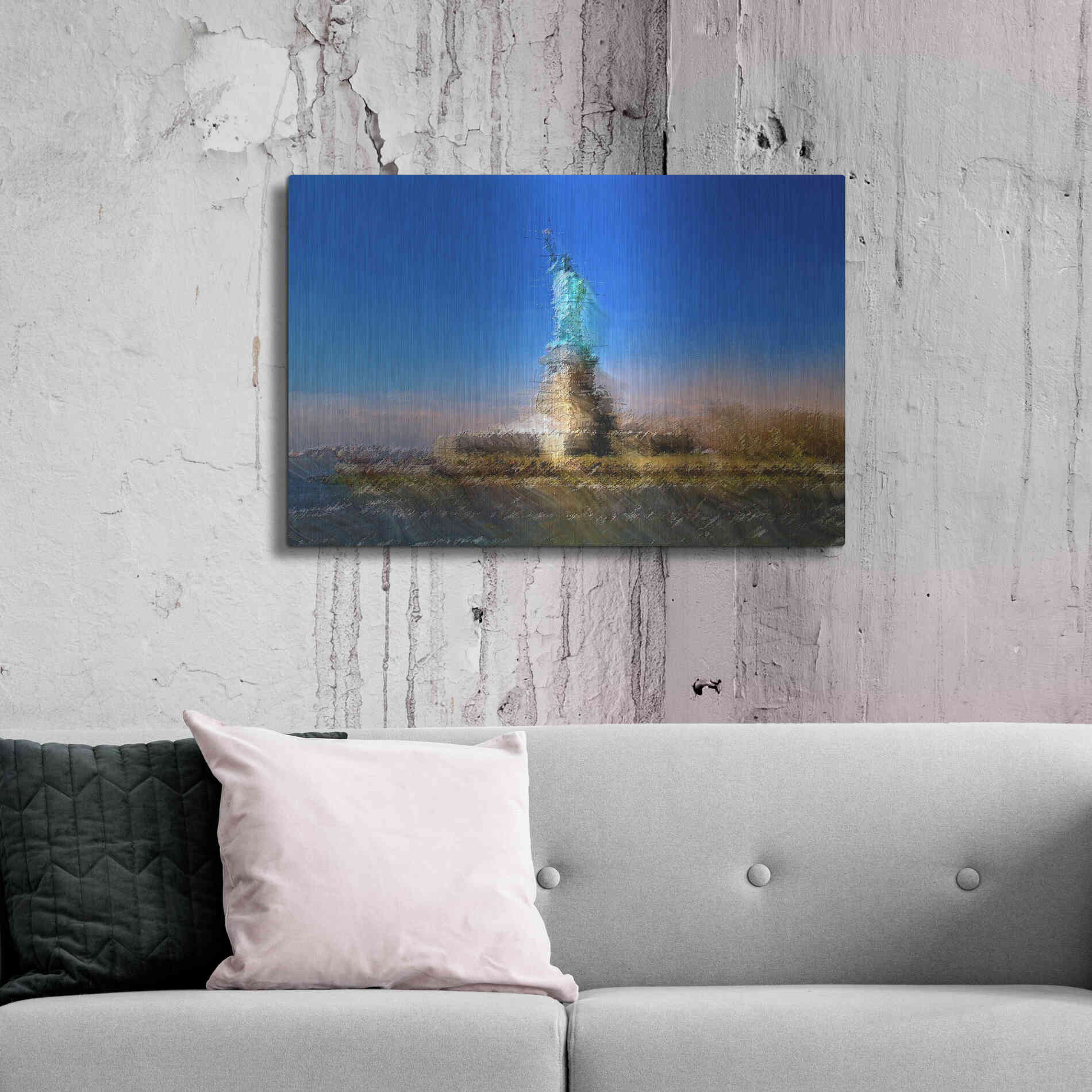 Luxe Metal Art 'Liberty A' by David Manlove, Metal Wall Art,36x24