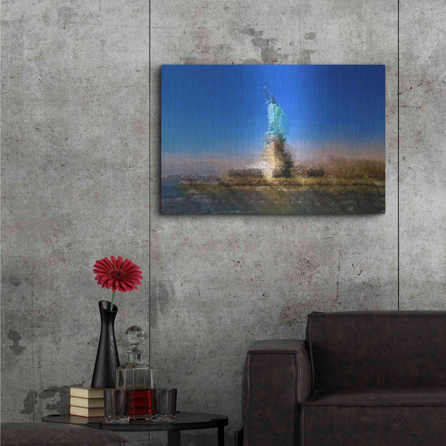 Luxe Metal Art 'Liberty A' by David Manlove, Metal Wall Art,36x24