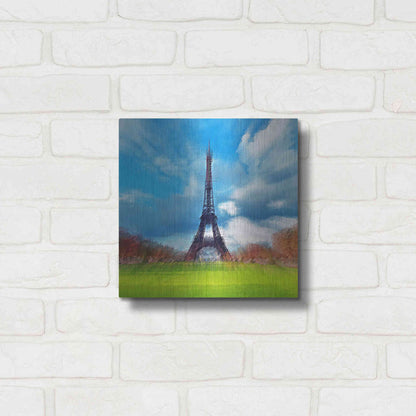 Luxe Metal Art 'Eiffel Tower' by David Manlove, Metal Wall Art,12x12