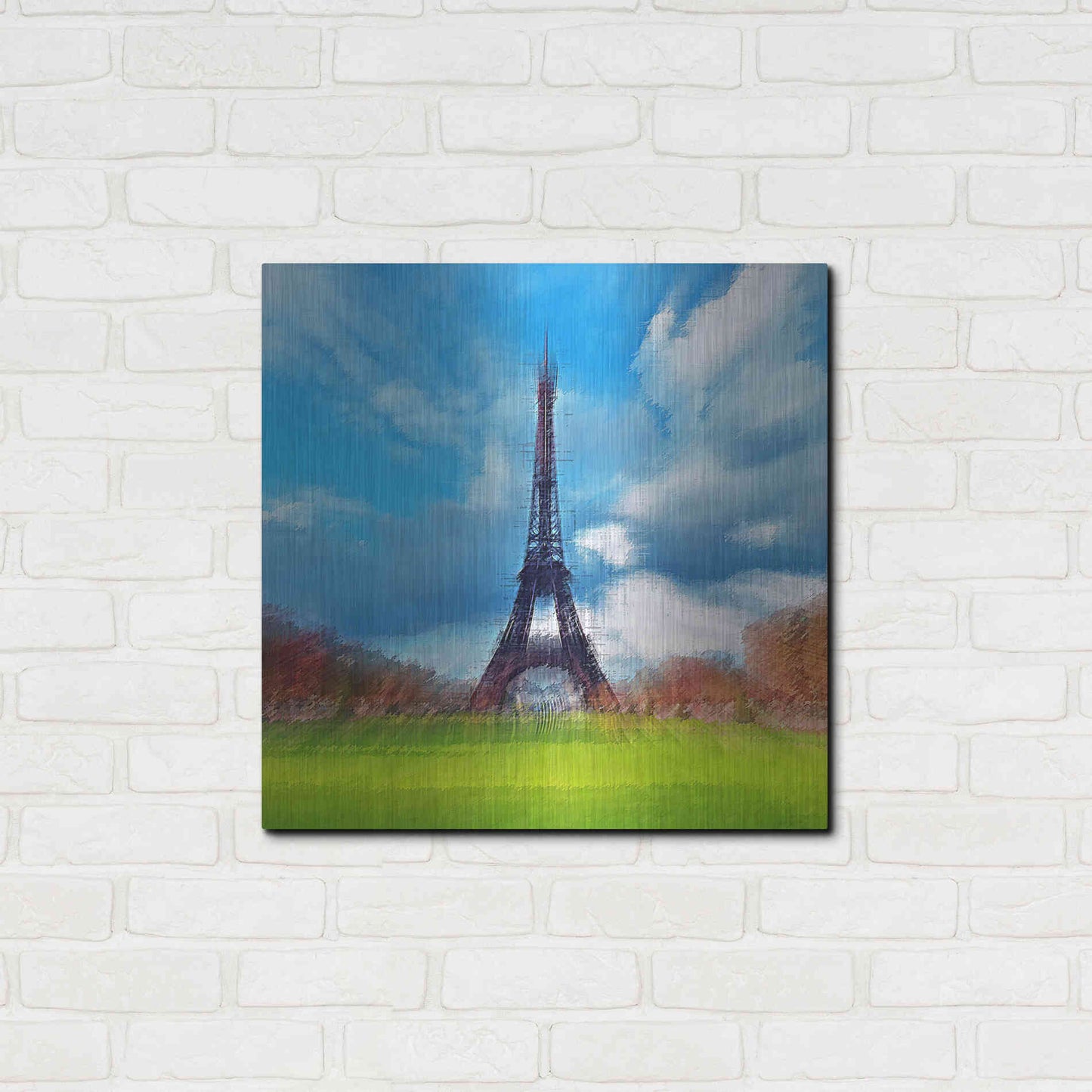 Luxe Metal Art 'Eiffel Tower' by David Manlove, Metal Wall Art,24x24