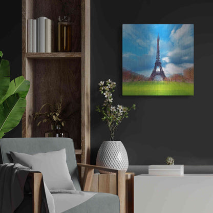 Luxe Metal Art 'Eiffel Tower' by David Manlove, Metal Wall Art,24x24