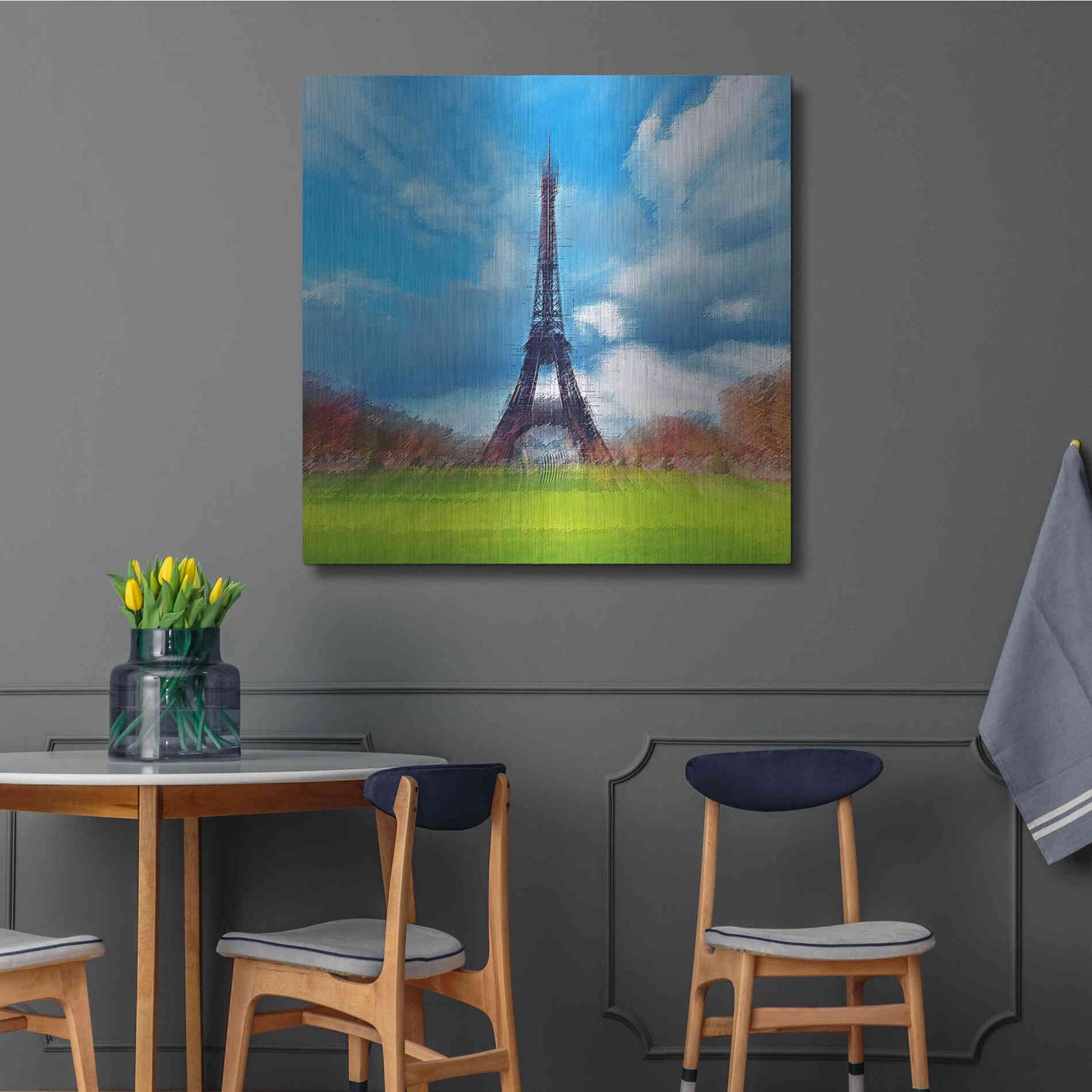 Luxe Metal Art 'Eiffel Tower' by David Manlove, Metal Wall Art,36x36