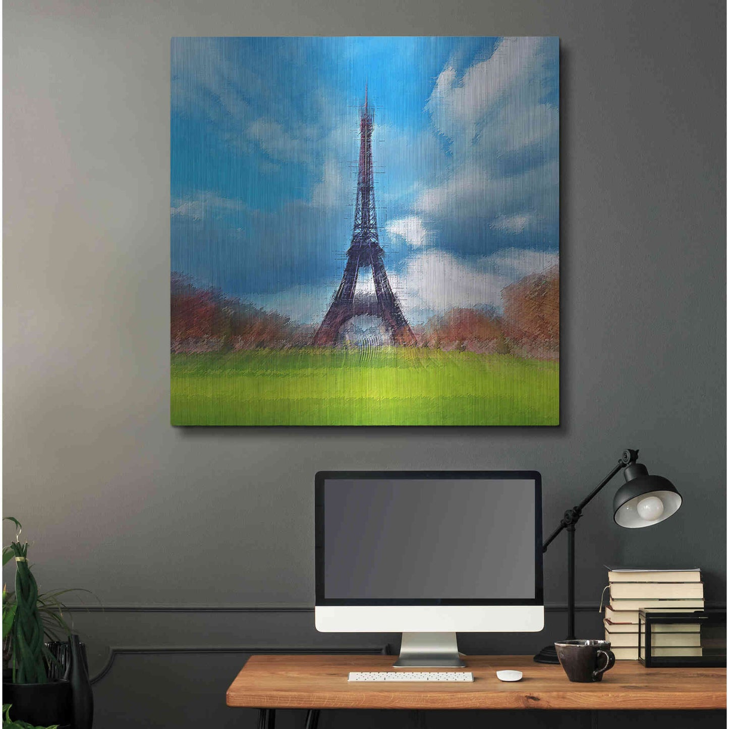 Luxe Metal Art 'Eiffel Tower' by David Manlove, Metal Wall Art,36x36