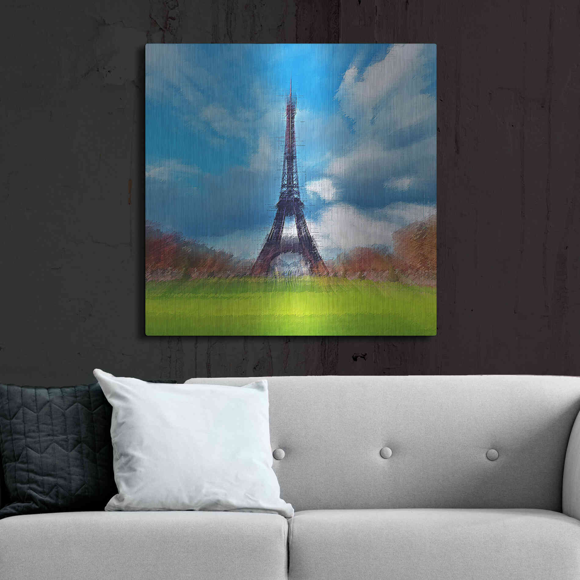 Luxe Metal Art 'Eiffel Tower' by David Manlove, Metal Wall Art,36x36