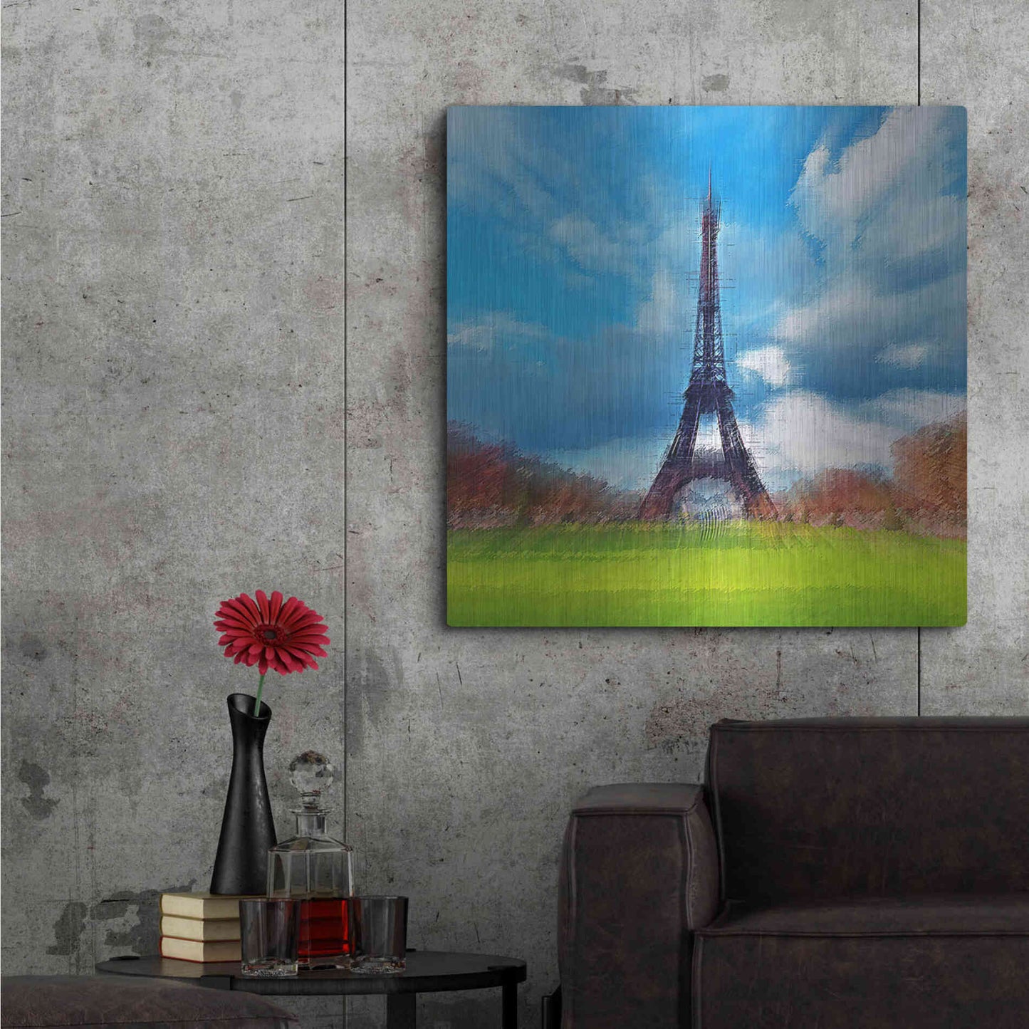 Luxe Metal Art 'Eiffel Tower' by David Manlove, Metal Wall Art,36x36