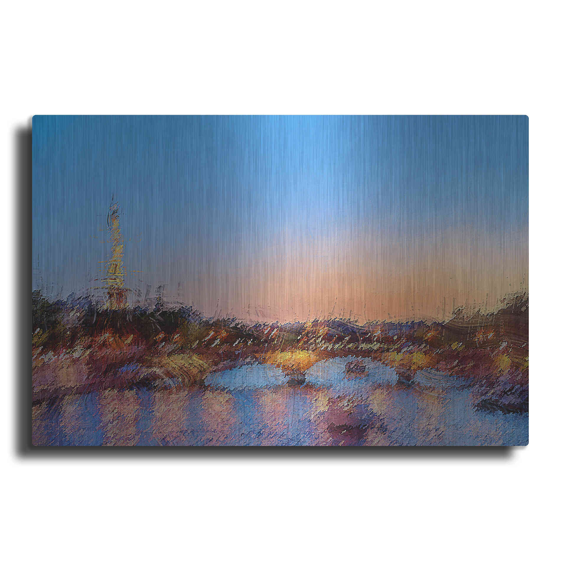 Luxe Metal Art 'Seine Eiffle Paris A' by David Manlove, Metal Wall Art