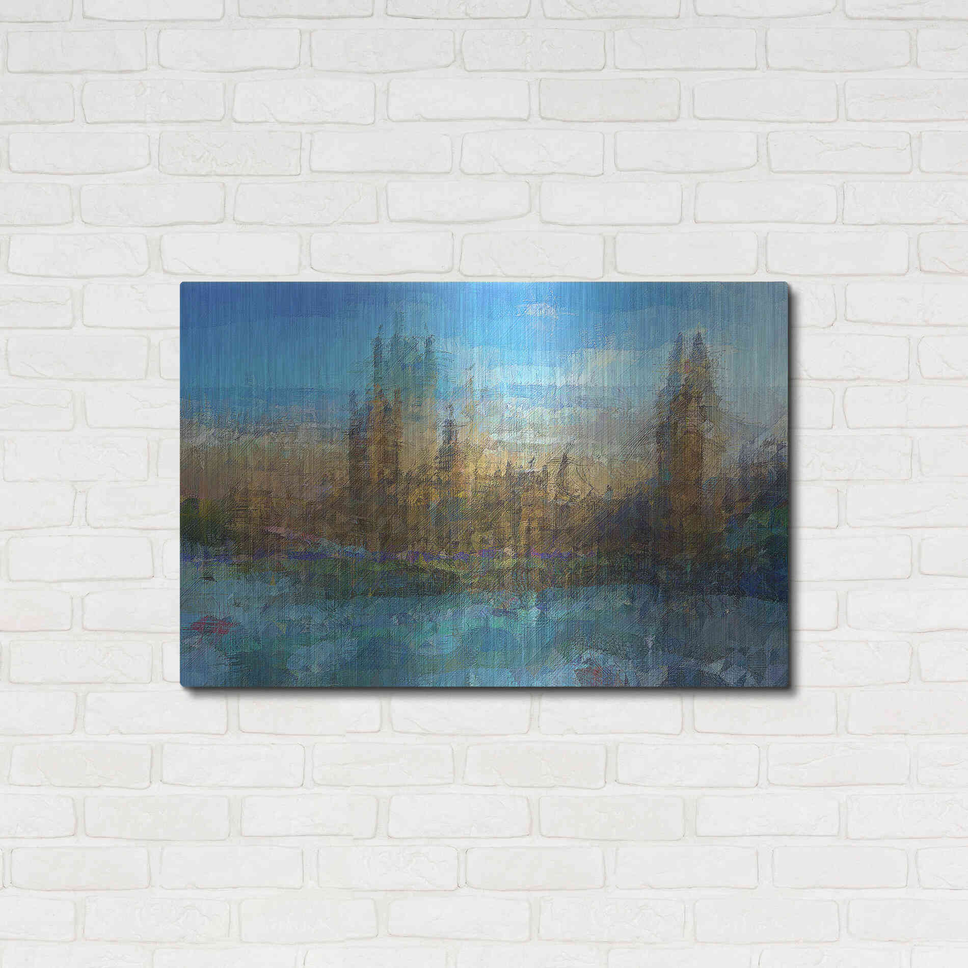 Luxe Metal Art 'Westminster B' by David Manlove, Metal Wall Art,36x24