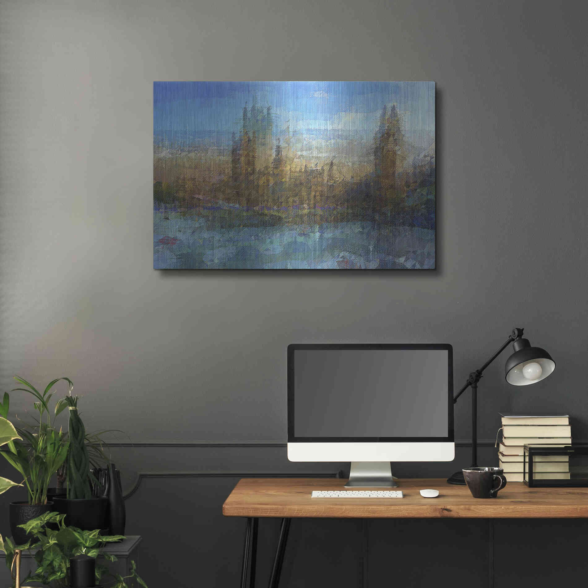 Luxe Metal Art 'Westminster B' by David Manlove, Metal Wall Art,36x24