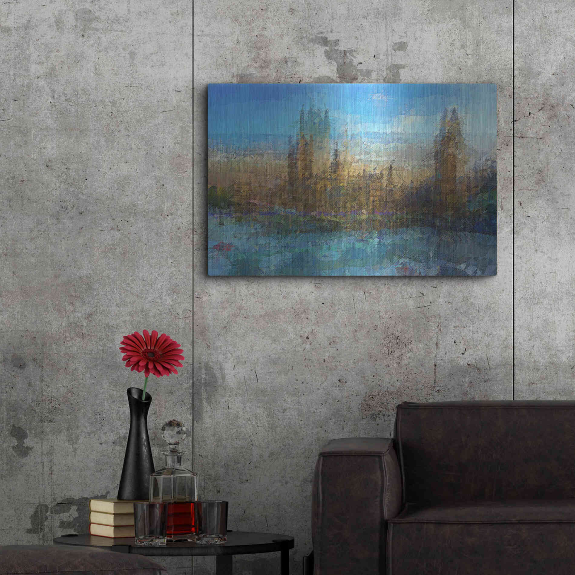 Luxe Metal Art 'Westminster B' by David Manlove, Metal Wall Art,36x24