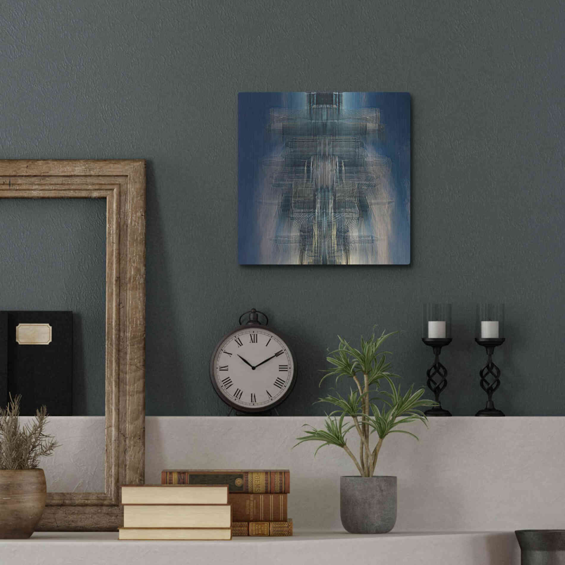 Luxe Metal Art 'Living Space Station' by David Manlove, Metal Wall Art,12x12