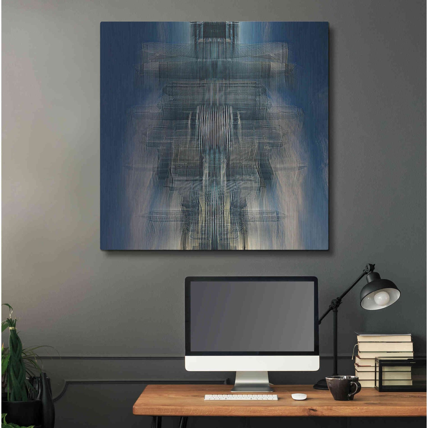 Luxe Metal Art 'Living Space Station' by David Manlove, Metal Wall Art,36x36