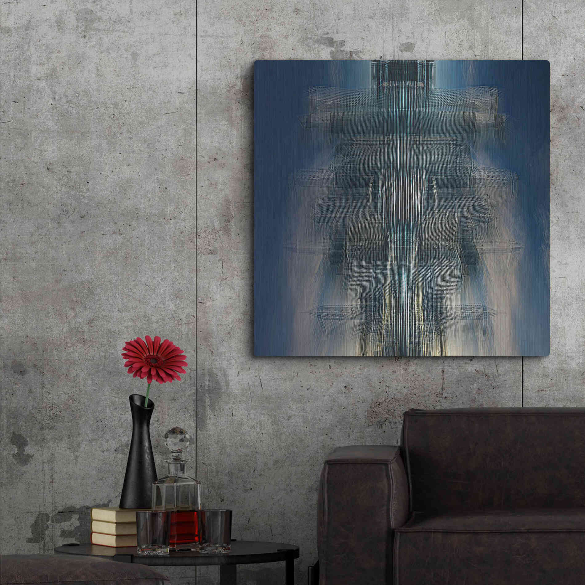 Luxe Metal Art 'Living Space Station' by David Manlove, Metal Wall Art,36x36