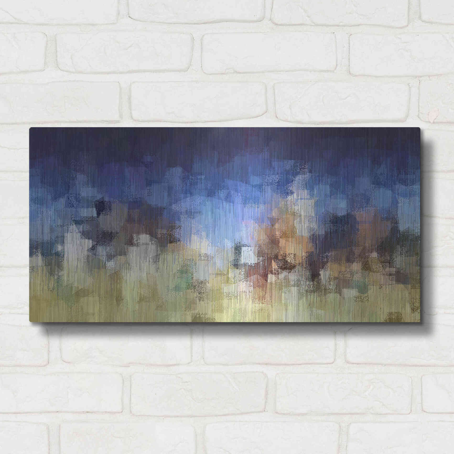 Luxe Metal Art 'My City Digital' by David Manlove, Metal Wall Art,24x12