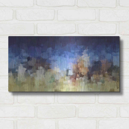 Luxe Metal Art 'My City Digital' by David Manlove, Metal Wall Art,24x12