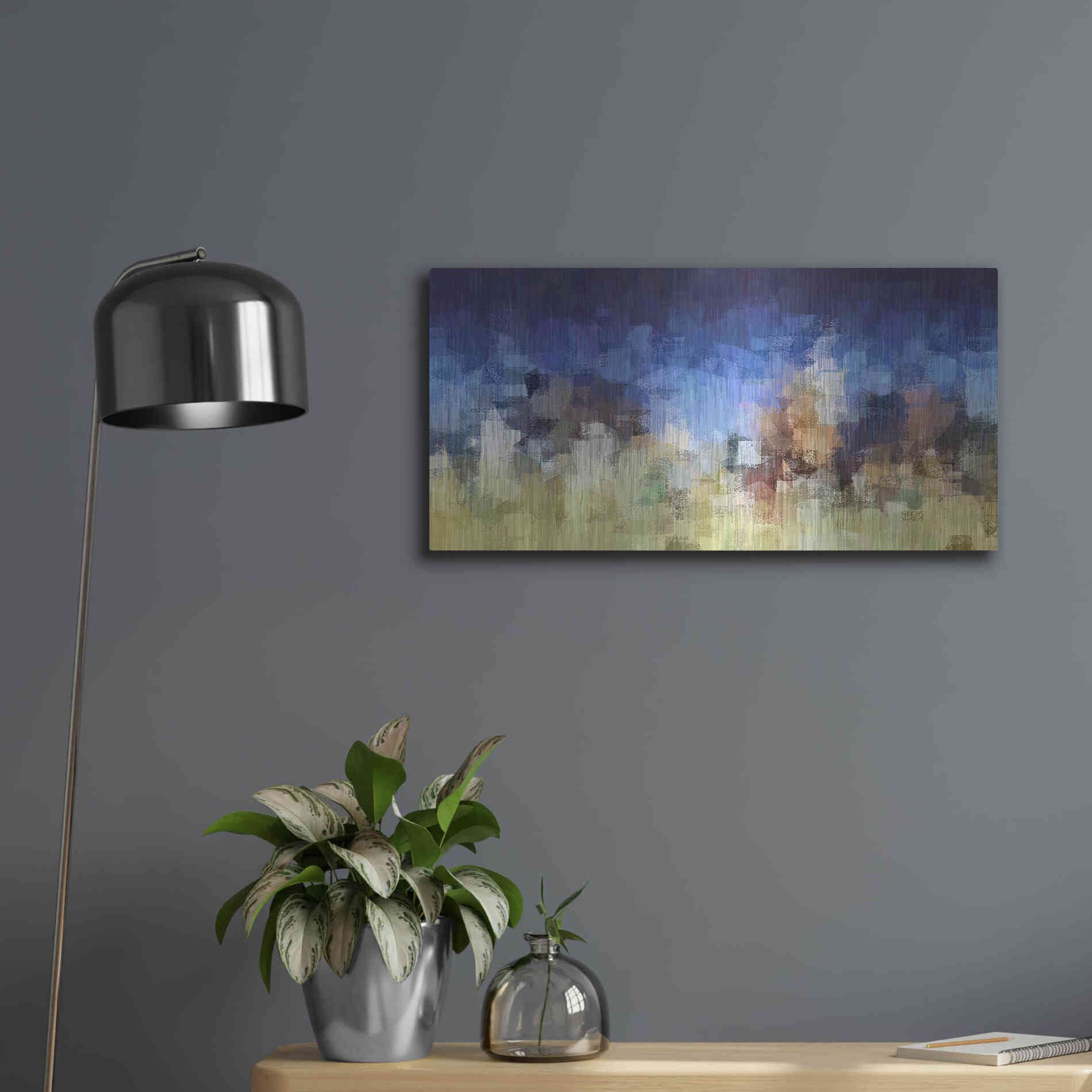 Luxe Metal Art 'My City Digital' by David Manlove, Metal Wall Art,24x12