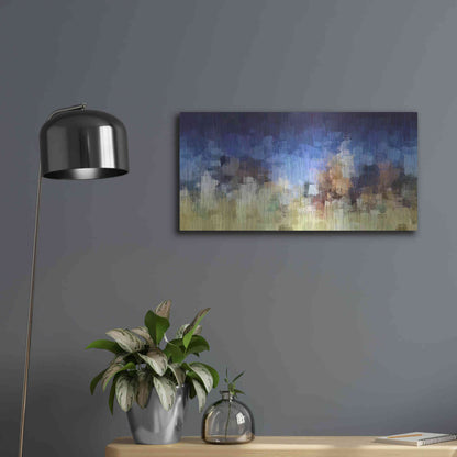 Luxe Metal Art 'My City Digital' by David Manlove, Metal Wall Art,24x12