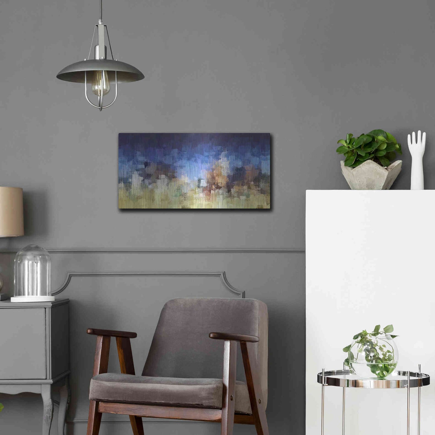 Luxe Metal Art 'My City Digital' by David Manlove, Metal Wall Art,24x12