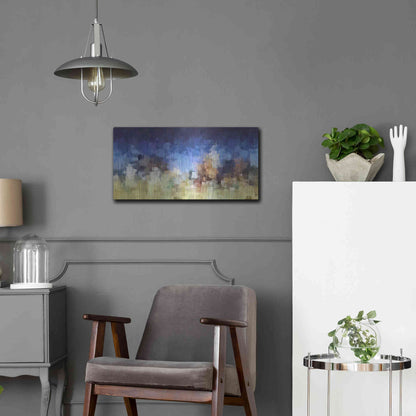 Luxe Metal Art 'My City Digital' by David Manlove, Metal Wall Art,24x12