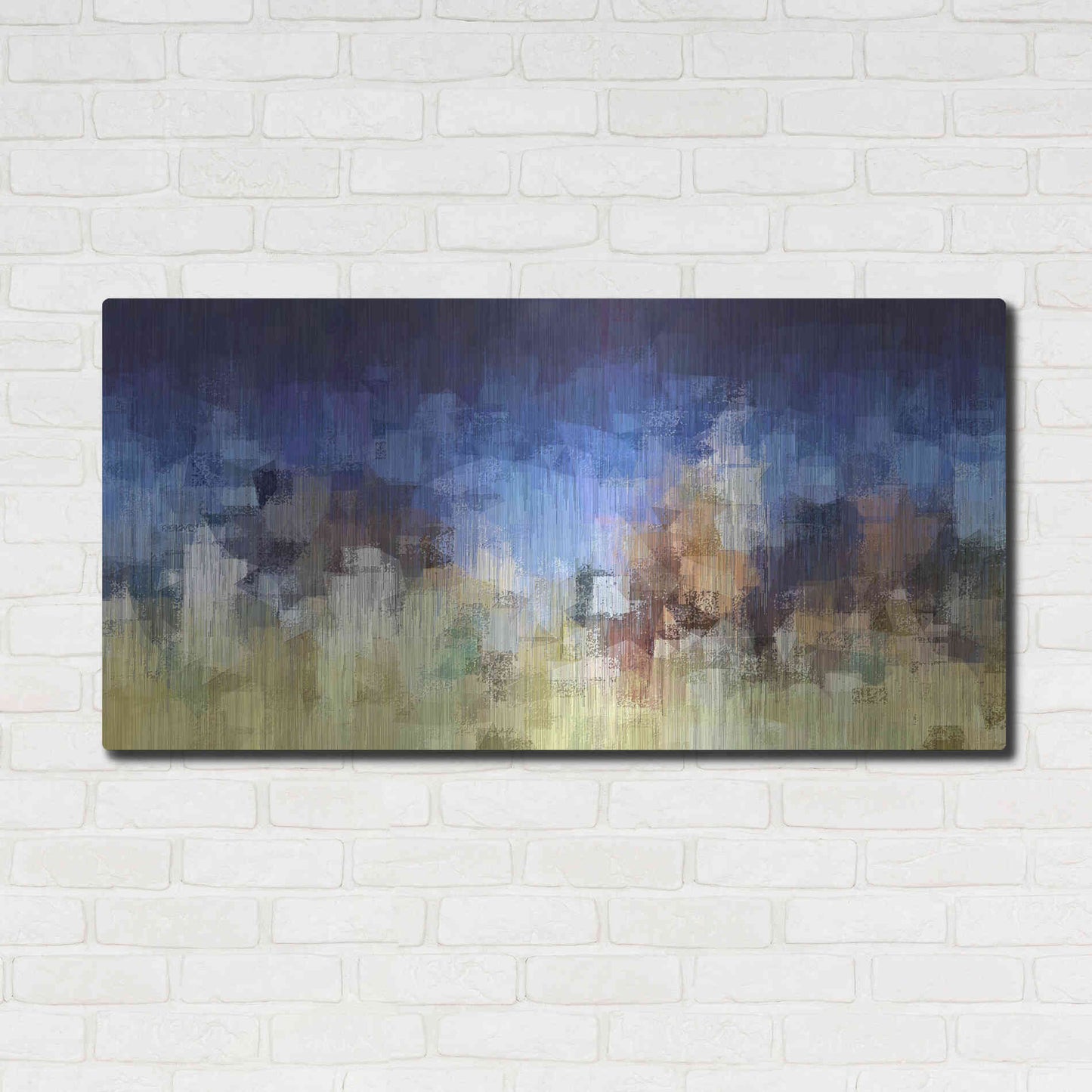 Luxe Metal Art 'My City Digital' by David Manlove, Metal Wall Art,48x24