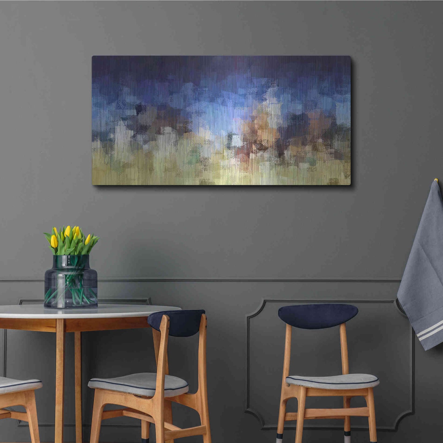 Luxe Metal Art 'My City Digital' by David Manlove, Metal Wall Art,48x24