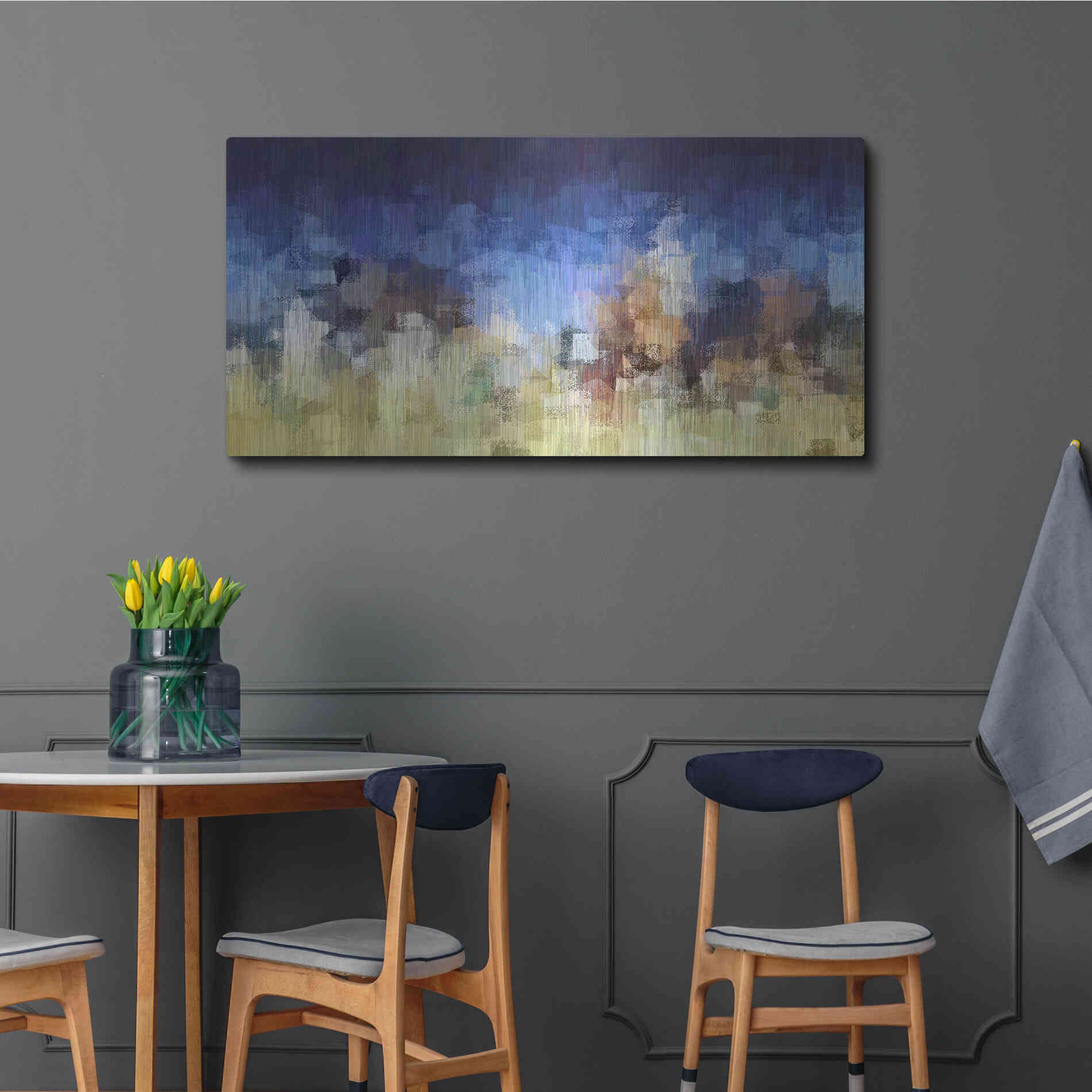 Luxe Metal Art 'My City Digital' by David Manlove, Metal Wall Art,48x24