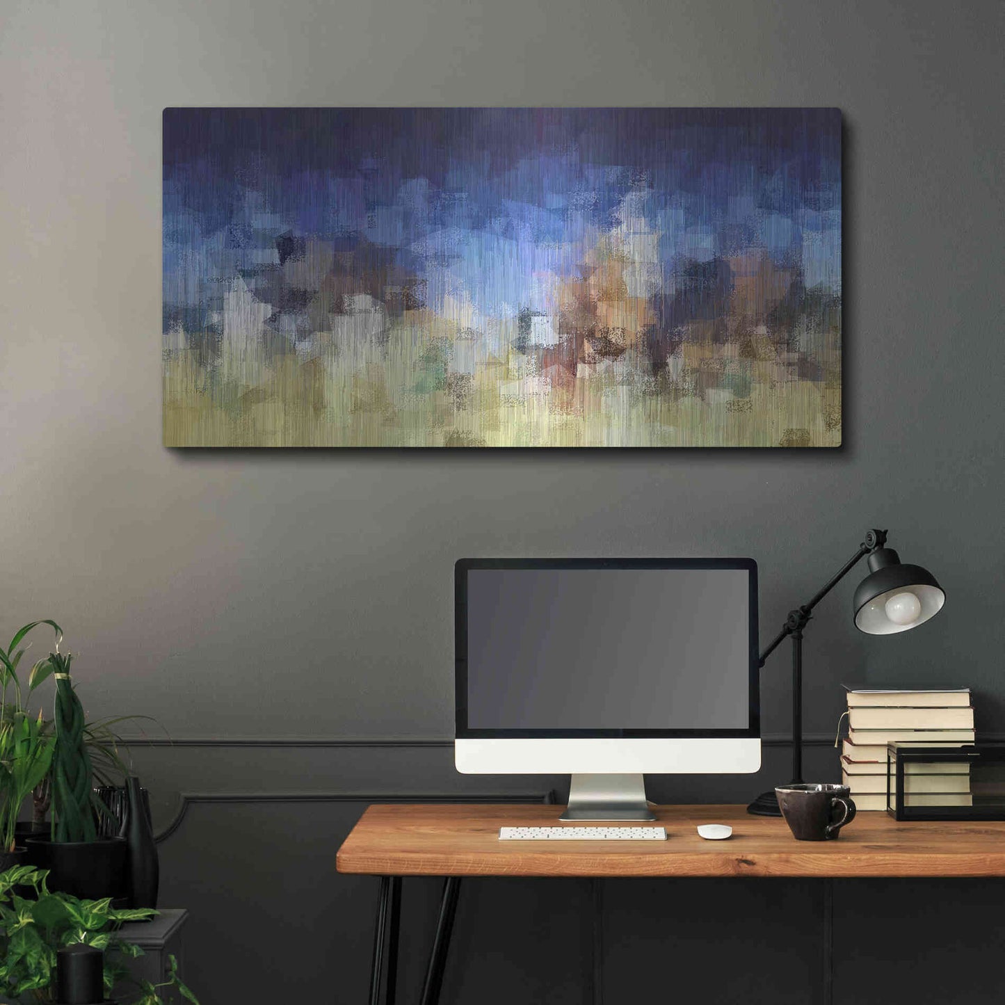 Luxe Metal Art 'My City Digital' by David Manlove, Metal Wall Art,48x24