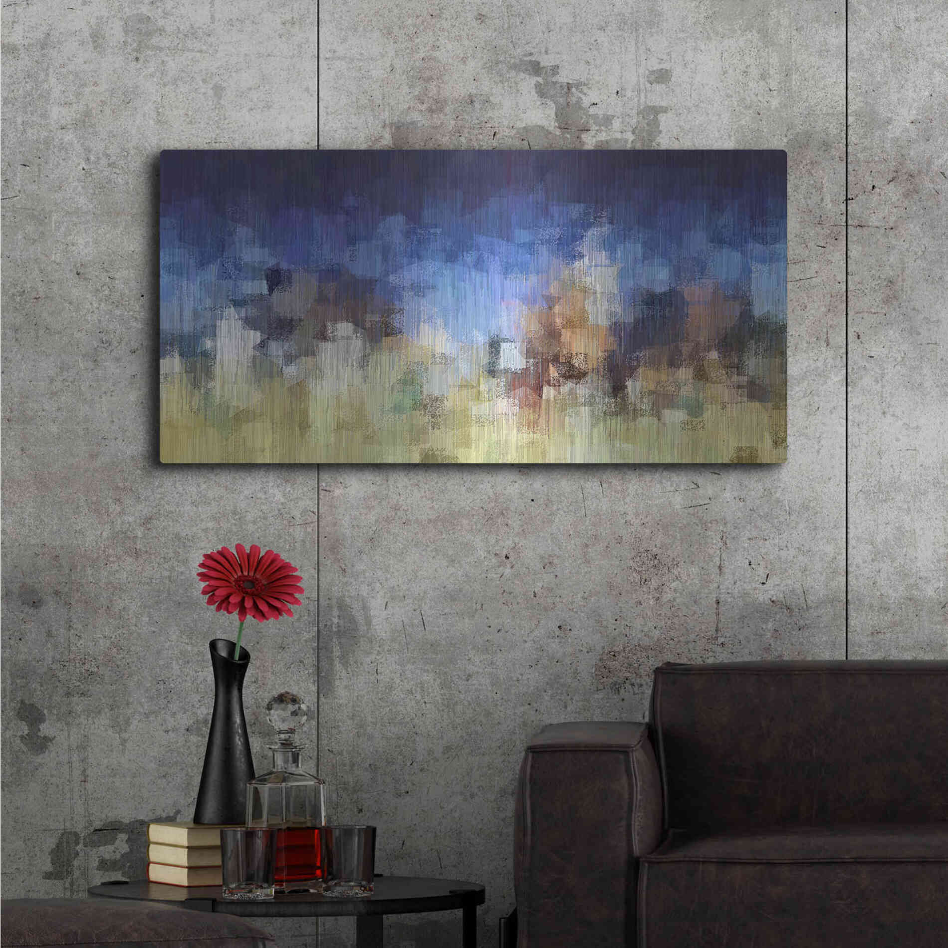 Luxe Metal Art 'My City Digital' by David Manlove, Metal Wall Art,48x24