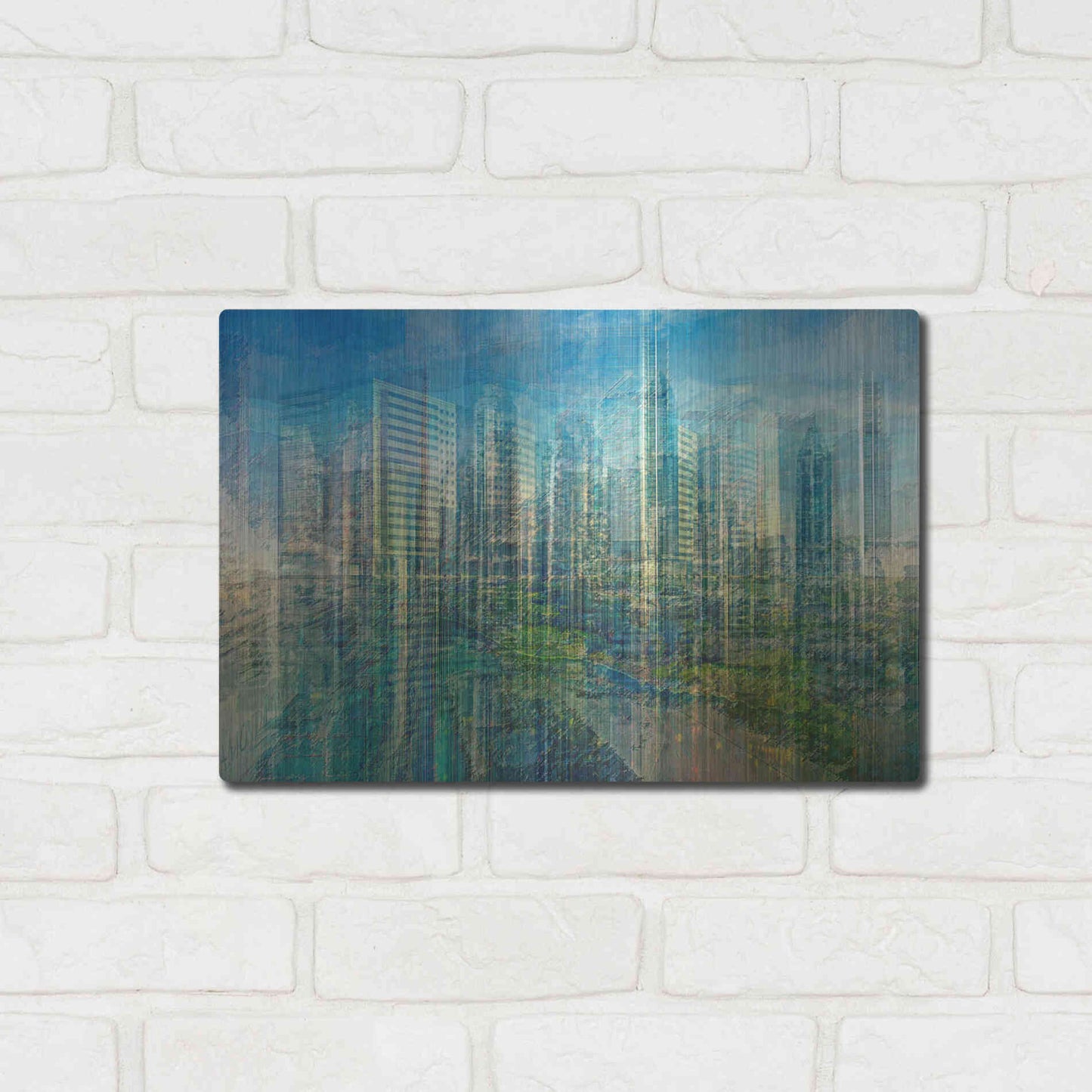 Luxe Metal Art 'Emerald City' by David Manlove, Metal Wall Art,16x12