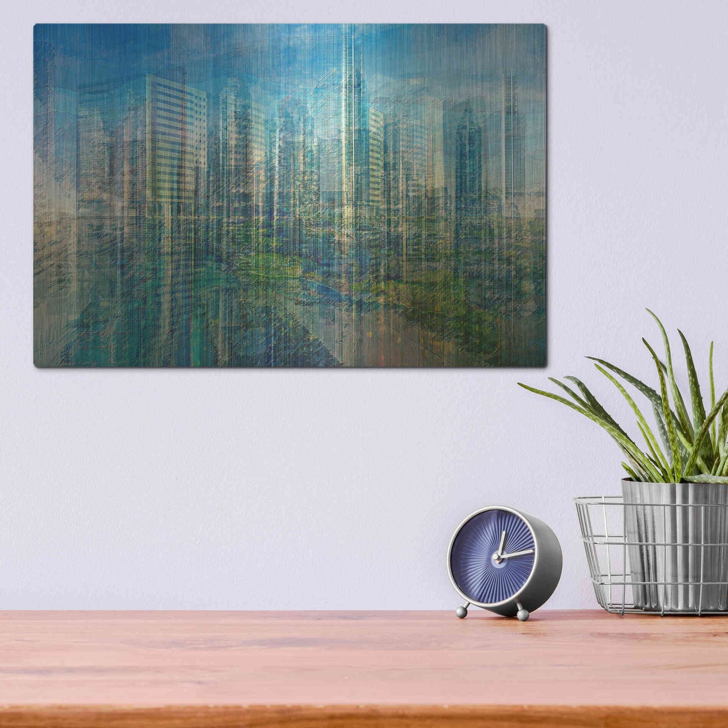 Luxe Metal Art 'Emerald City' by David Manlove, Metal Wall Art,16x12