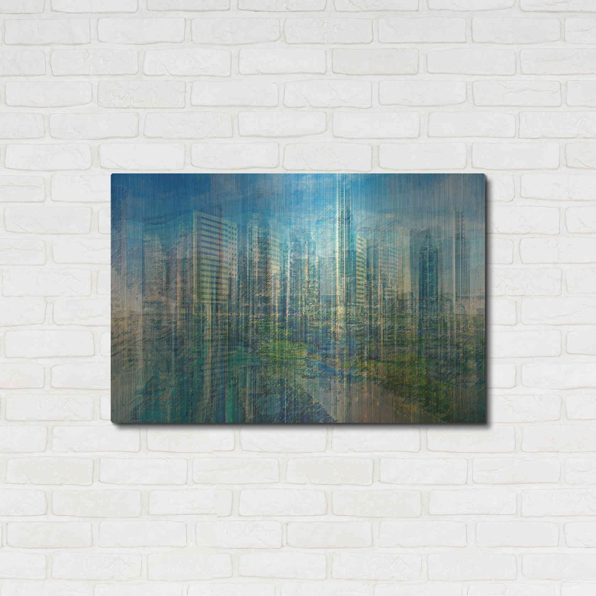 Luxe Metal Art 'Emerald City' by David Manlove, Metal Wall Art,36x24