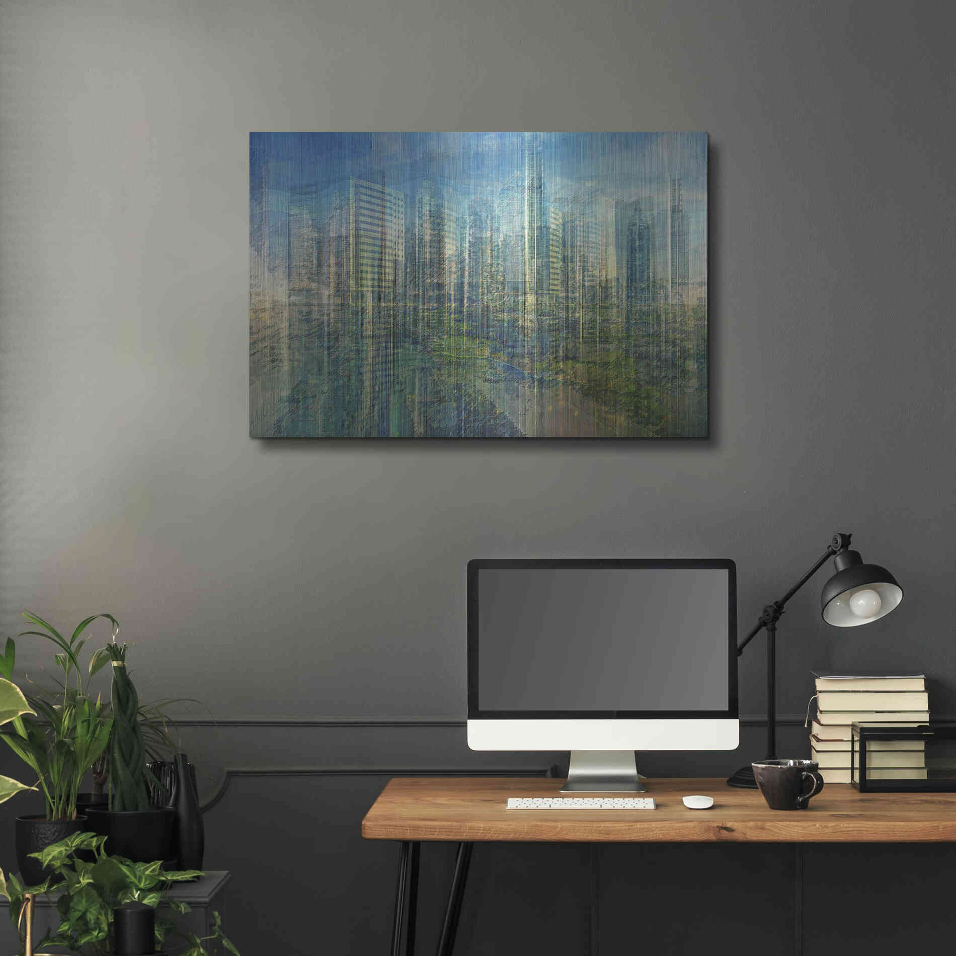 Luxe Metal Art 'Emerald City' by David Manlove, Metal Wall Art,36x24