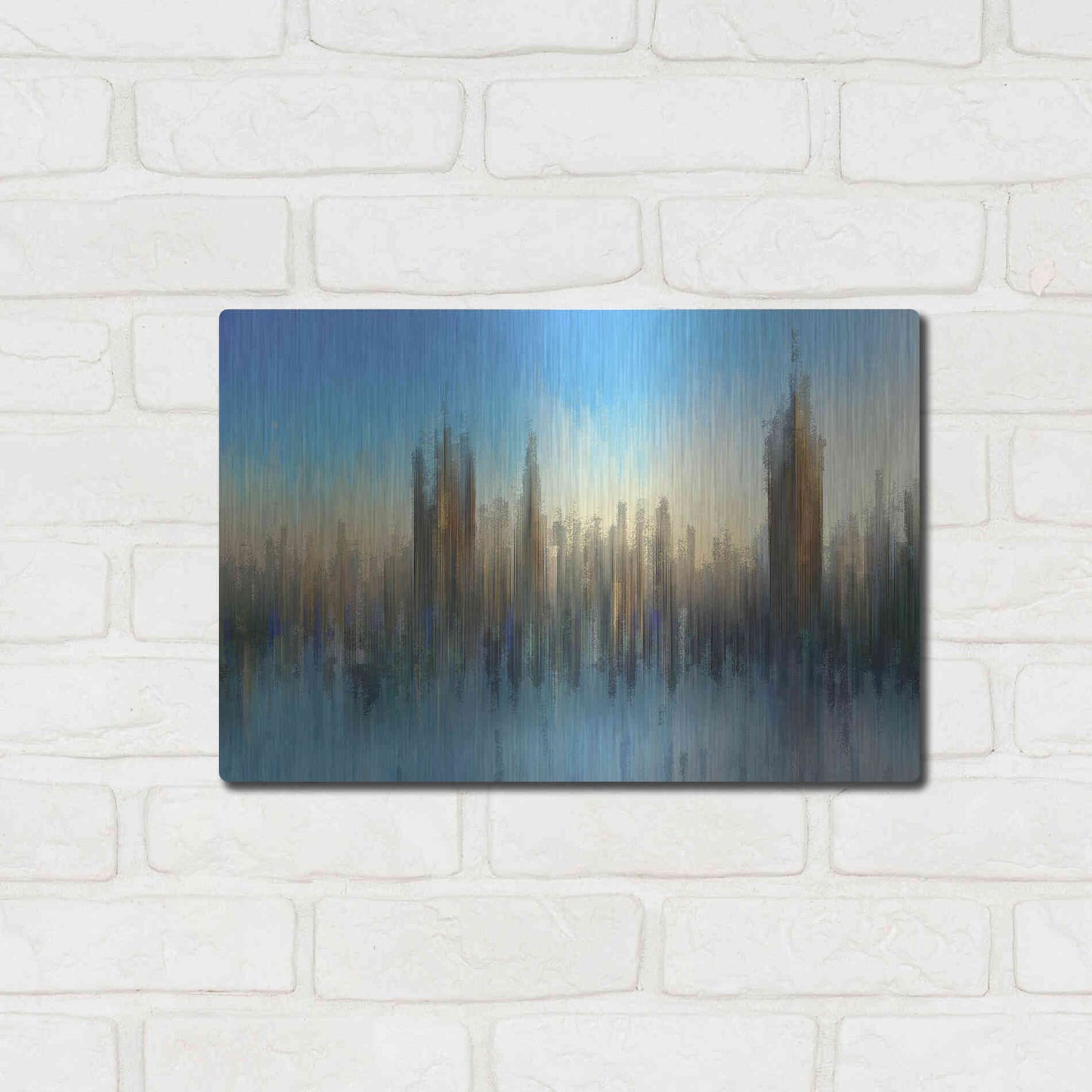 Luxe Metal Art 'PixelWestminster' by David Manlove, Metal Wall Art,16x12