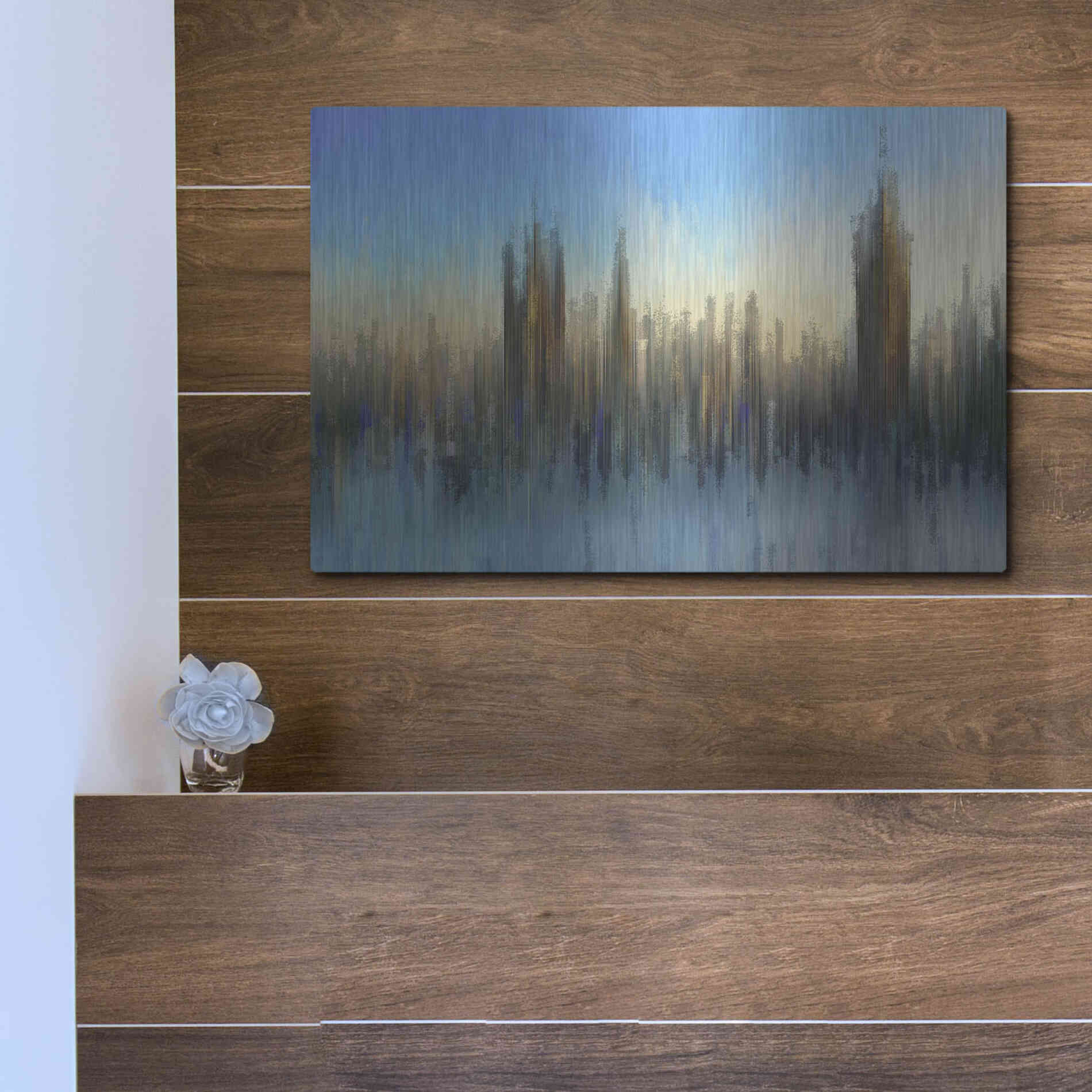 Luxe Metal Art 'PixelWestminster' by David Manlove, Metal Wall Art,16x12