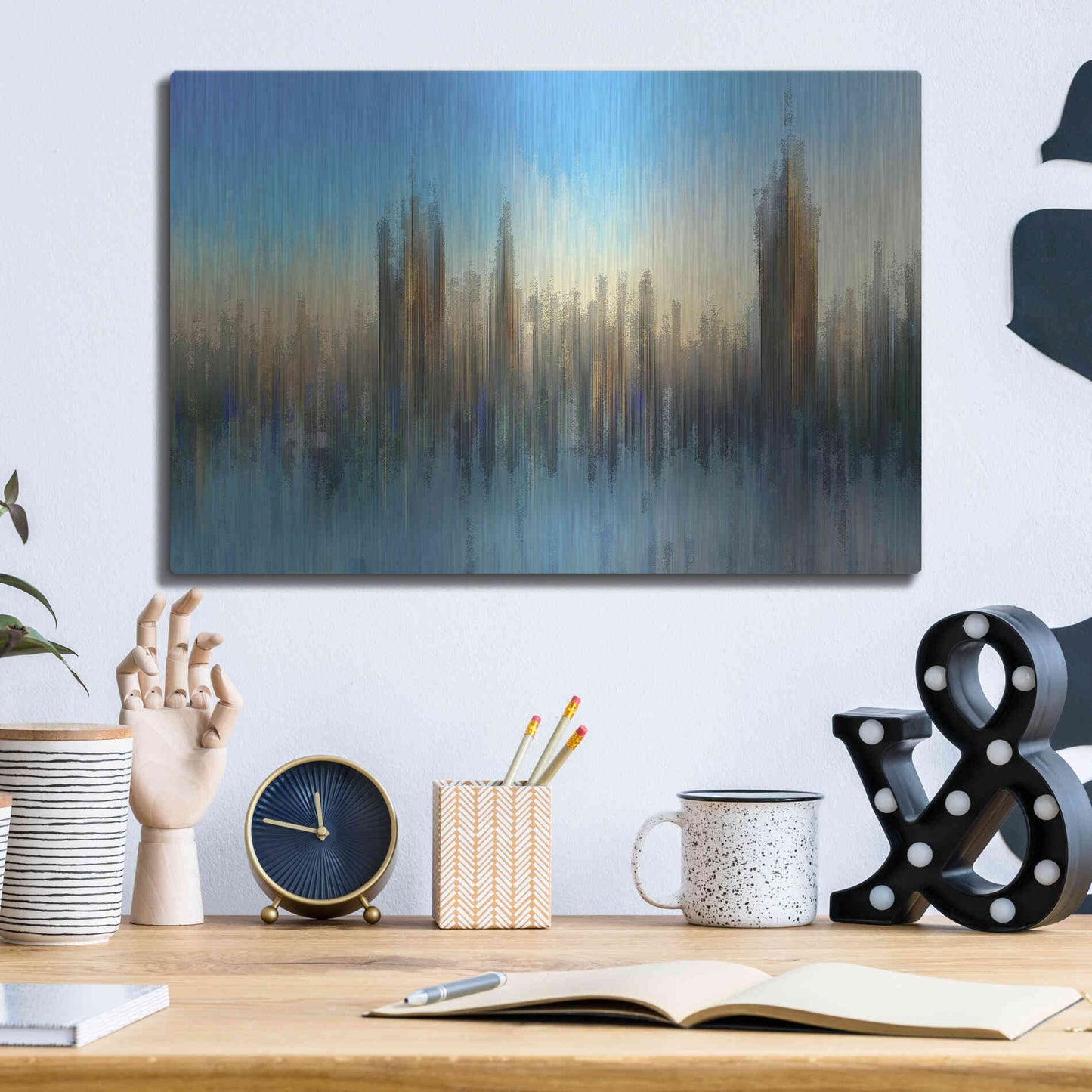 Luxe Metal Art 'PixelWestminster' by David Manlove, Metal Wall Art,16x12