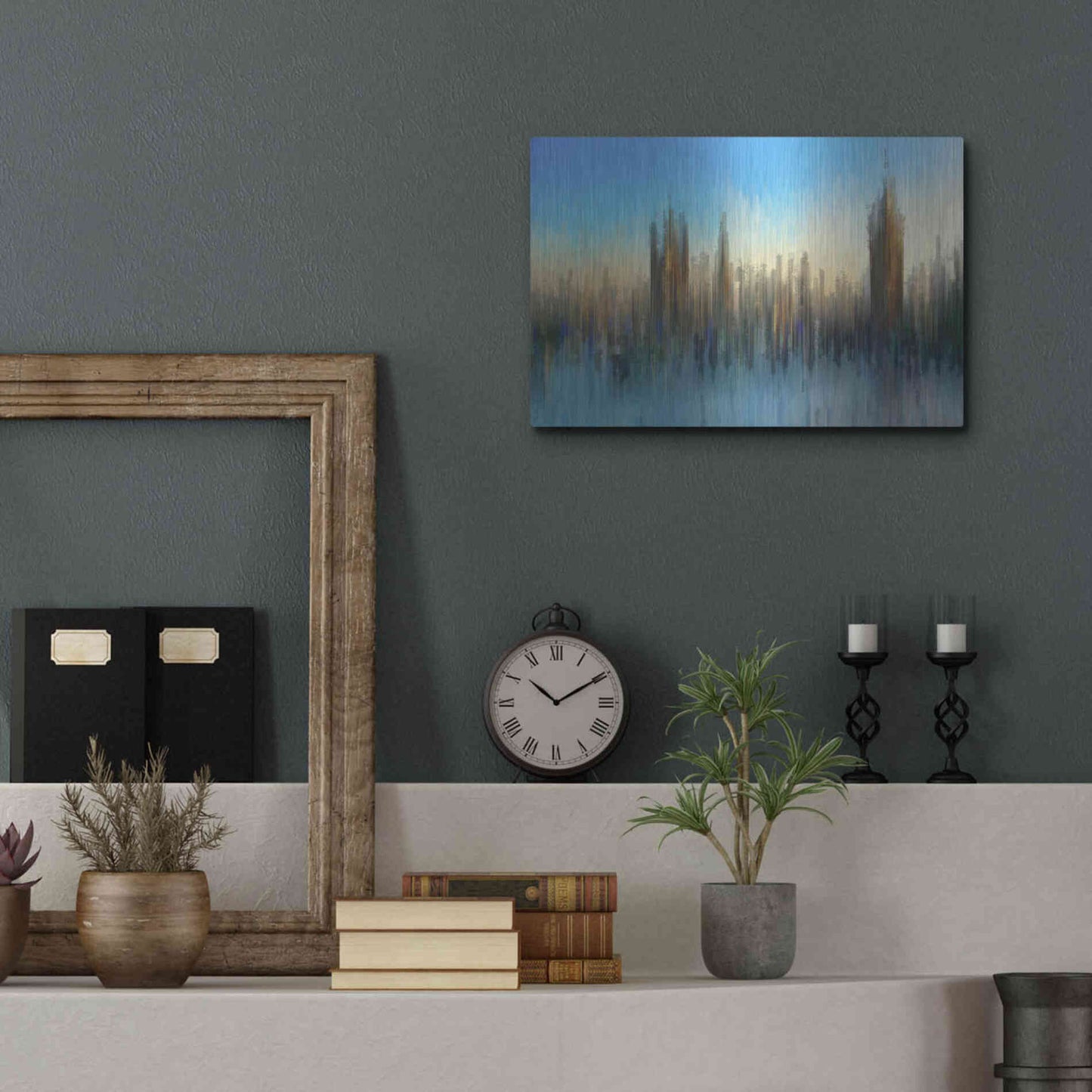 Luxe Metal Art 'PixelWestminster' by David Manlove, Metal Wall Art,16x12
