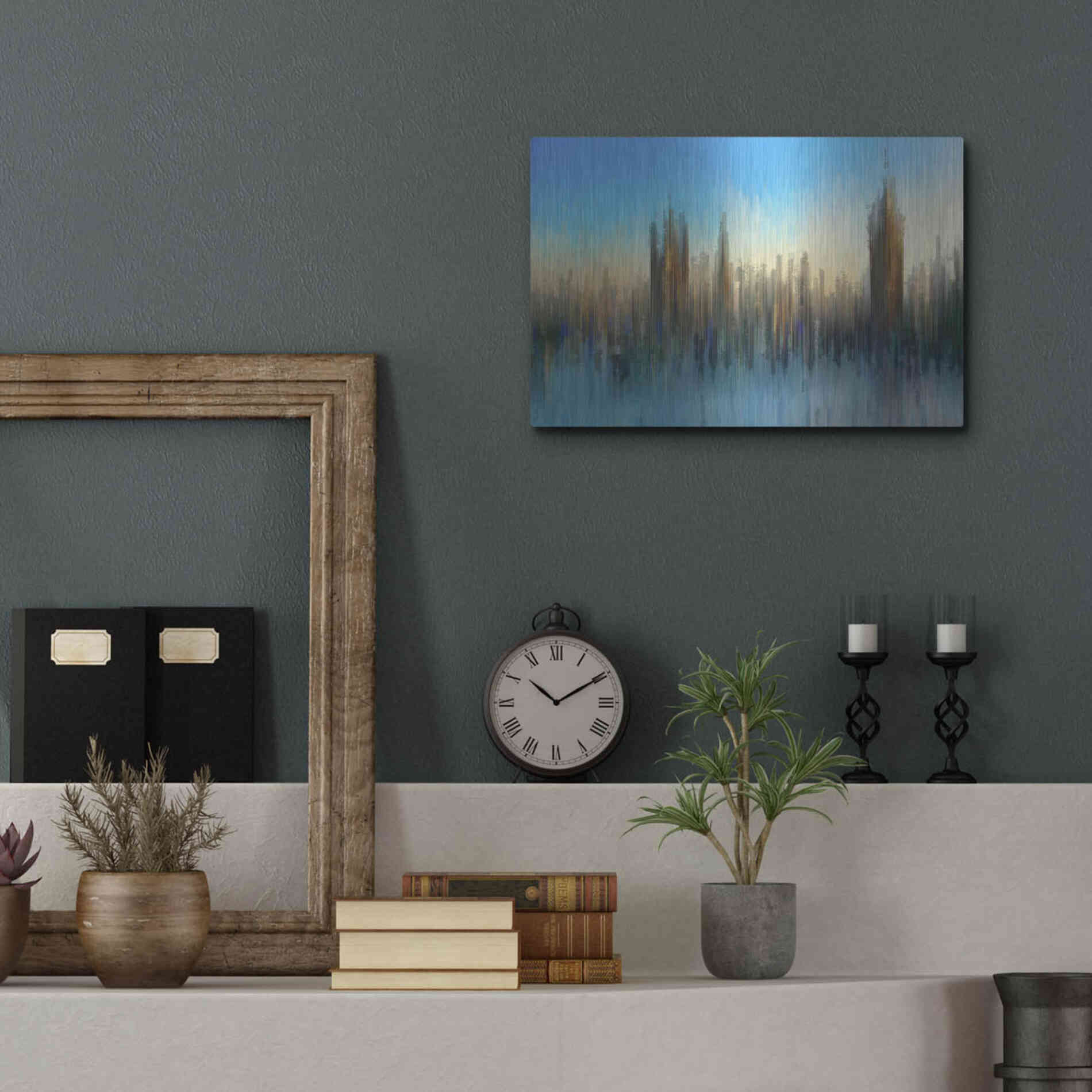 Luxe Metal Art 'PixelWestminster' by David Manlove, Metal Wall Art,16x12