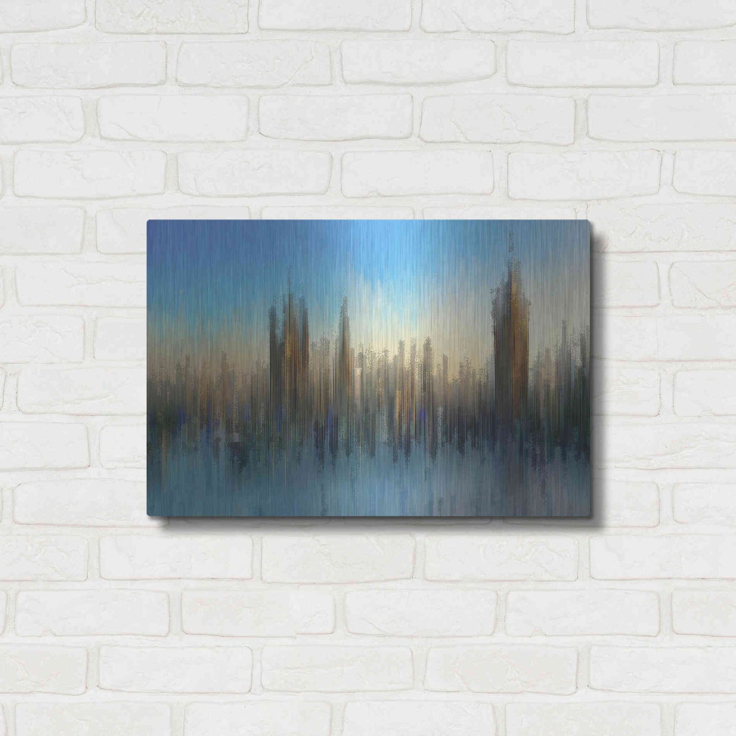 Luxe Metal Art 'PixelWestminster' by David Manlove, Metal Wall Art,24x16
