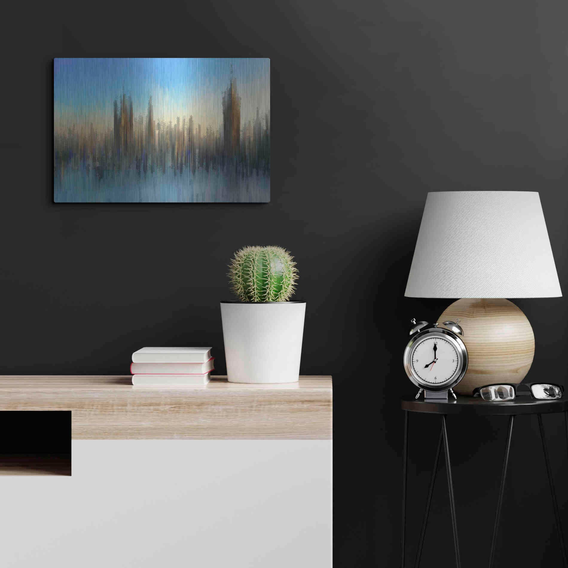 Luxe Metal Art 'PixelWestminster' by David Manlove, Metal Wall Art,24x16