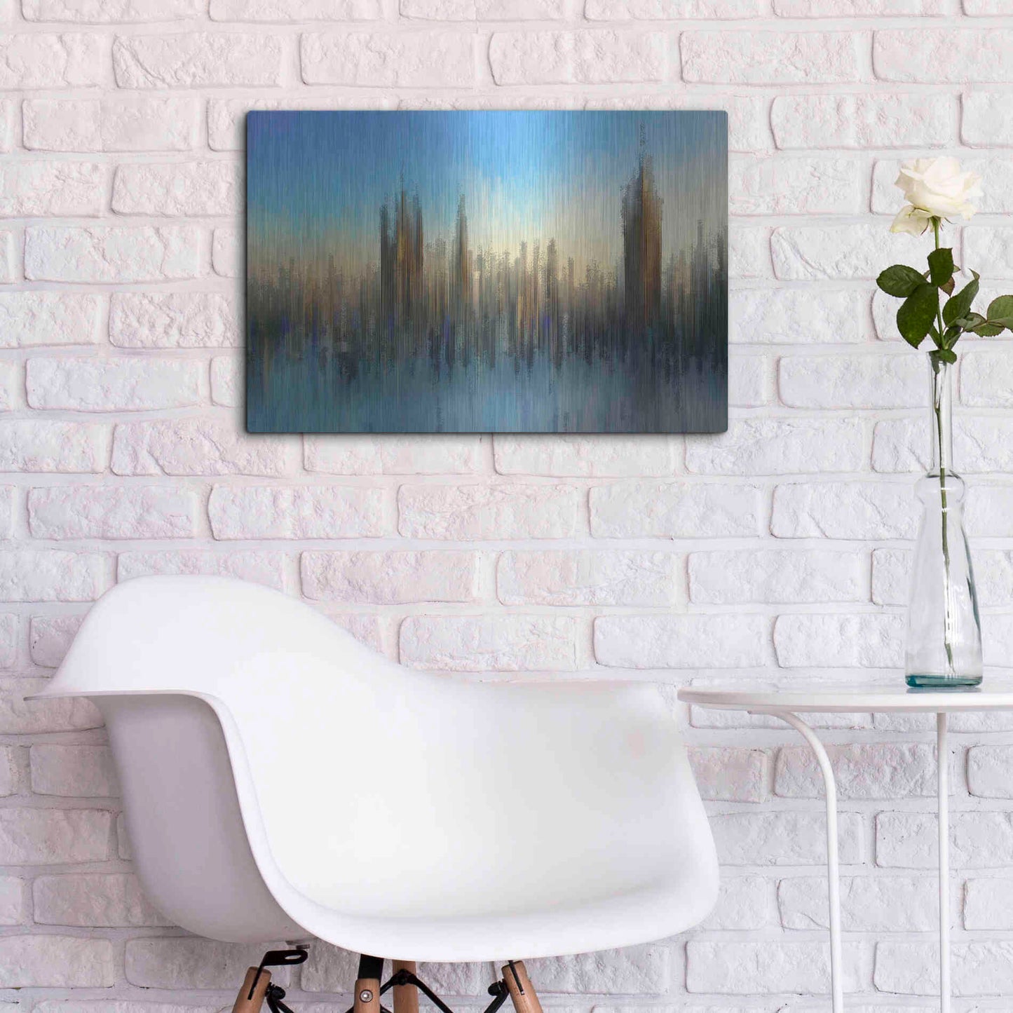 Luxe Metal Art 'PixelWestminster' by David Manlove, Metal Wall Art,24x16